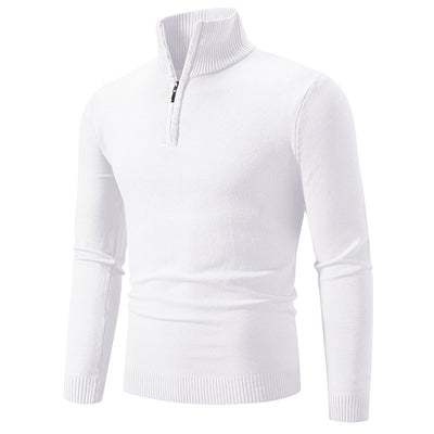 2023 Men's Plus Size Fleece Zip Mock Neck Sweater